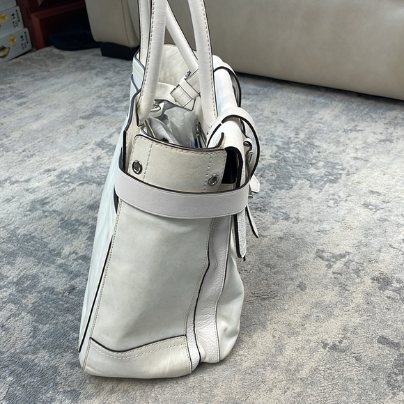 Reed Krakoff Large Boxer Tote Bag Purse White Leather Travel Business - Picture 11 of 16
